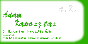 adam kaposztas business card